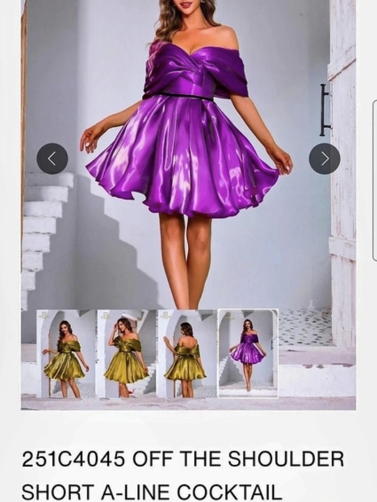 Terani Dresses & Skirts - 8/ Terani Off the Shoulder Short Cocktail Dress Off Shoulderl Dress 251C4045